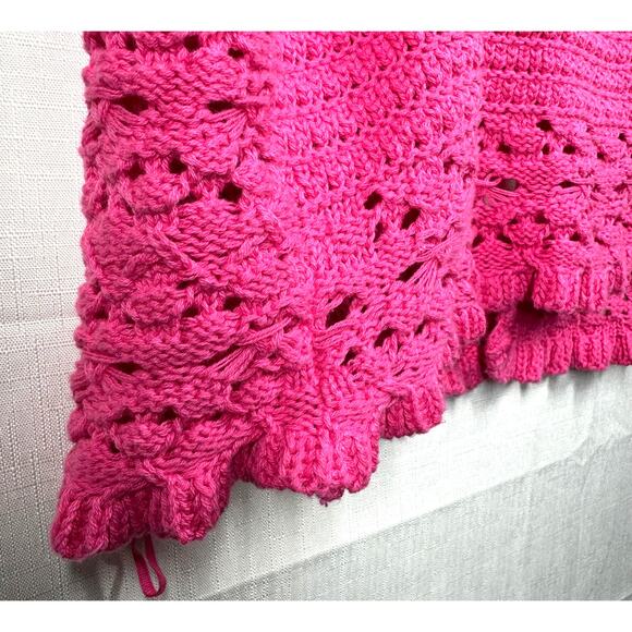 NWT AE Tie-Front Cami Size XL Crochet Hot Pink Tank Top Coquette Girl Balletcore - Picture 3 of 11